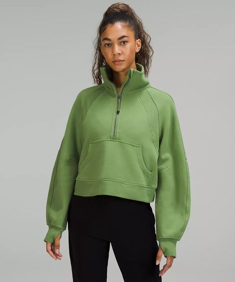 Scuba Knit, Lululemon Outfits, Half Zip Hoodie, Lululemon Scuba, Lululemon Jacket, Women's Hoodies, Women's Activewear, Green Foliage, Christmas 2022