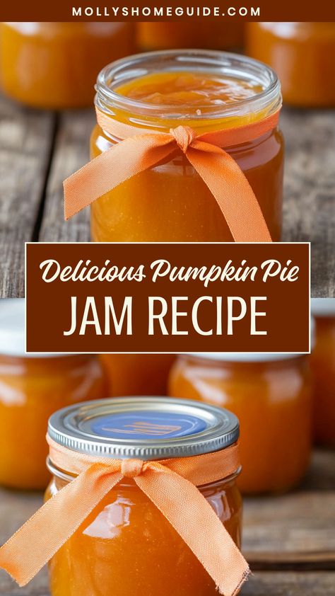 Indulge in the cozy flavors of fall with this homemade pumpkin pie jam recipe. Perfect for spreading on toast, biscuits, or pairing with your favorite cheese. This delicious jam is easy to make and makes a thoughtful seasonal gift for friends and family. Capture the essence of autumn in a jar and enjoy the sweet taste of pumpkins all year round. Treat yourself to a burst of flavor with every spoonful of this pumpkin-inspired delight! Pumpkin Pie Jam Canning, Homemade Pumpkin Pie Filling For Canning, Pumpkin Spice Jam, Pumpkin Preserves Recipes, Pumpkin Canning Recipes, Canning Pumpkin Recipes, Pumpkin Pie Jam, Canning Pumpkin Pie Filling, Pumpkin Jam Recipe