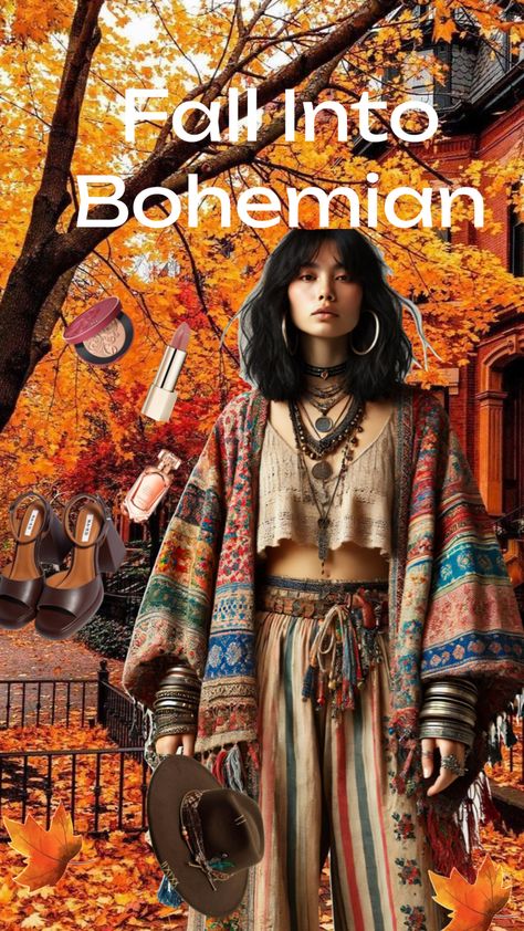 Fall into bohemian #wallpapercollage #wallpaper #boho #fall #popular #fashion #fashinspo Outfit Bohemio, Boho Hippie Outfits, Clothing Collage, Boho Fall Outfits, Thoughts Become Things, Wallpaper Boho, Winter Boho, Boho Fall, Popular Fashion