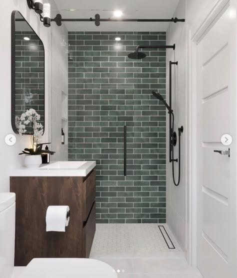 30 Beautiful Small Bathroom Tile Ideas You Will Love Simple Bathroom Tile Ideas Small Baths, Small Bathroom Addition Layout, Tiles On Bathroom Walls, Subway Tile Combinations Bathroom, Small Bathroom Stall Shower Remodel, Mid Size Bathroom Remodel, Modern Craftsman Bathroom Tile, Small Bathroom Tile Shower Walk In, Tile In Small Bathroom Ideas