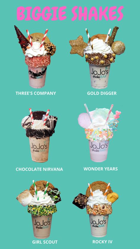 Creative Milkshake Ideas, Milk Shake Ideas, Milkshake Menu Design, Ice Cream Restaurant, Shake Bar, Milkshake Flavours, Milkshake Bar, Ice Cream Menu, Ice Cream Business