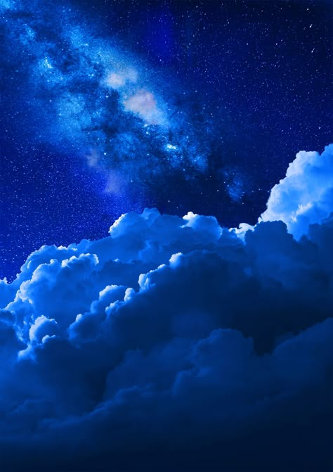 Blue Dream Aesthetic, Dreamy Blue Aesthetic, Blue Cloud Aesthetic, Blue Clouds Background, Blue Aesthetic Clouds, Blue Nature Aesthetic, Blue Clouds Aesthetic, Fantasy Movie Poster, Blue Night Aesthetic