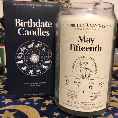 Astrology Birthdate Candles For All 365 Days of the Year Date Images, Candle Packaging Design, 15 Candles, Astrology Birthday, Candle Projects, Celestial Gifts, Zodiac Birthdays, Happy Thanksgiving Quotes, Candle Cover