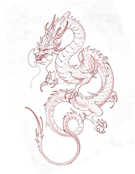 Asian Dragon Drawing, Dragon Chino Tattoo, Dragon Tattoo Outline, Chinese Dragon Drawing, Dragon Tattoo Stencil, Dragon Tattoo Drawing, Japanese Dragon Drawing, Cool Ear Tattoos, Dragon Tattoo Sketch