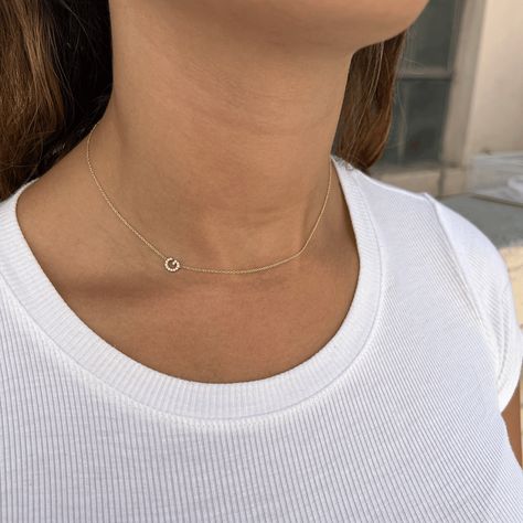 Custom Gold Jewelry, Personalized Gold Jewelry, Letter Necklace Initials, Diamond Initial Necklace, Hope Necklace, Jewelry Personalized, Classic Necklace, Star Earrings Stud, Engraved Necklace