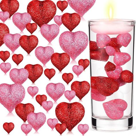 MTLEE 120 PCS Pearls of Heart Shaped for Vase Filler Heart Ornament for Floating Candles Centerpiece for Valentine's Day Wedding Dinning Table, 14/20/30... get here on amazon https://amzn.to/3GrZPsV Floating Candles Centerpiece, Floating Centerpieces, Valentine Centerpieces, Floating Candle Centerpieces, Engagement Decorations, Water Beads, Vase Fillers, Candle Centerpieces, Valentines Day Weddings