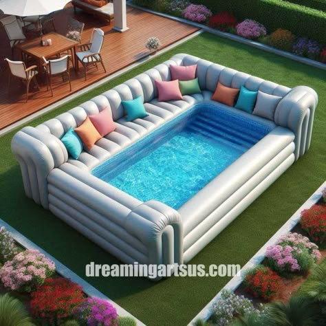 Giant Inflatable Sofa Pools: Swimming Pool From The Idea Of Combining With A Sofa Pool With Floats, Pool Sofa, Pool Architecture, Oversized Sofa, Swimming Pool Architecture, Pool Life, Inflatable Sofa, Inflatable Pool Floats, Pool Swimming