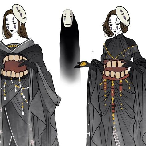 No Face Human Form, No Face Cosplay Makeup, Ghibli Cosplay Ideas, No Face Halloween Costume, Faceless Cosplay, Studio Ghibli Halloween Costumes, No Face And Chihiro, Studio Ghibli Costume, Ghibli Costume