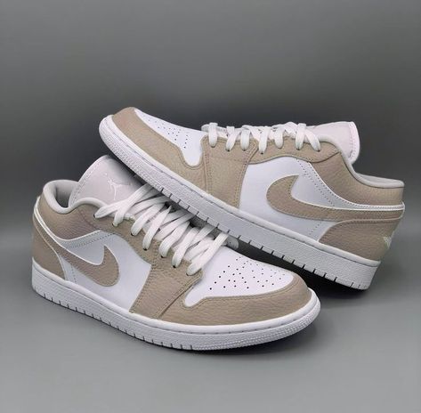 Air Jordan 1 Low Beige, Nike Jordan Beige, Air Jordans Low, Jordan Beige, Jordan 1s Low, Jordan Low 1, Nike Jordan Low, Nike Shoes Low, Jordan 4 Retro Fire Red