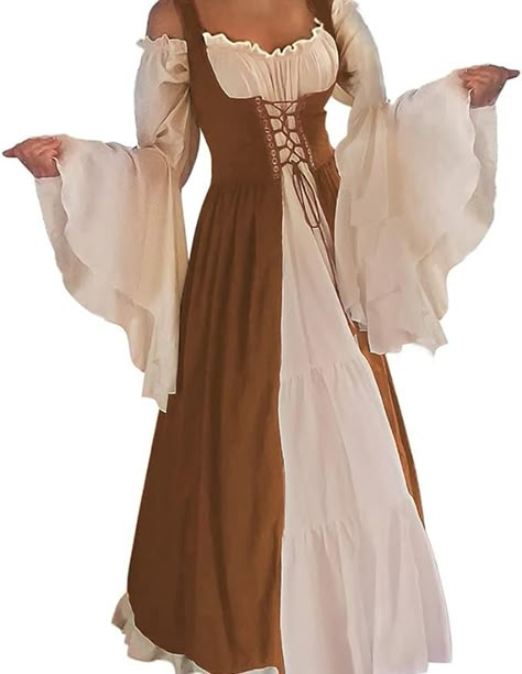 Amazon.com: Abaowedding Womens's Medieval Renaissance Costume Cosplay Over Dress : Clothing, Shoes & Jewelry Masquerade Party Dresses, Halloween Fest, Fair Outfits, 파티 드레스, Over Dress, Medieval Costume, Medieval Dress, Stunning Gowns, Maxi Robes