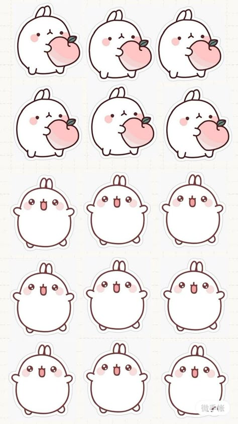 Printable stickers Cute Printable Stickers Journal Korean, Cute Bunny Stickers Printable, Cute Printable Stickers Journal Kawaii, Molang Stickers Printable, Printable Sticker Sheet Aesthetic, Cute Printable Stickers Bunny, Kawaii Doodles Cute Sticker, Kawaii Sticker Sheet Printable, Cute Kawaii Stickers Diy