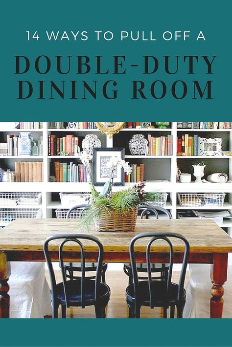 You can make your dining room more functional by using the space wisely. These design ideas will help you make your dining room more inviting and usable. How To Make Dining Room Cozy, Dining Room Work Space Combo, Dining Room To Craft Room, Dining Table Not Centered In Room, Books Dining Room, Undining Room Decor, Dining Room For Entertaining, Dual Purpose Dining Room Office, Dining Room Functional