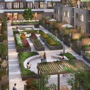 Future Homes: Landscape Design Modern Marvels Courtyard Public Space, Commercial Courtyard Design, Urban Courtyard Design, Landscape Courtyard Design, Courtyard Architecture Concept, Courtyard Design Architecture, Courtyard Design Landscape, Small Park Design, Modern Courtyard Design