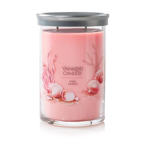 Pink Sands™ Signature Large Tumbler Candle - Signature Large Tumbler Candles | Yankee Candle Yankee Candle Pink Sands, Yankee Candle Scents, Pink Candle, Sand Candles, Beach Candle, Candle Brand, Yankee Candles, Candle Scents, Candle Branding