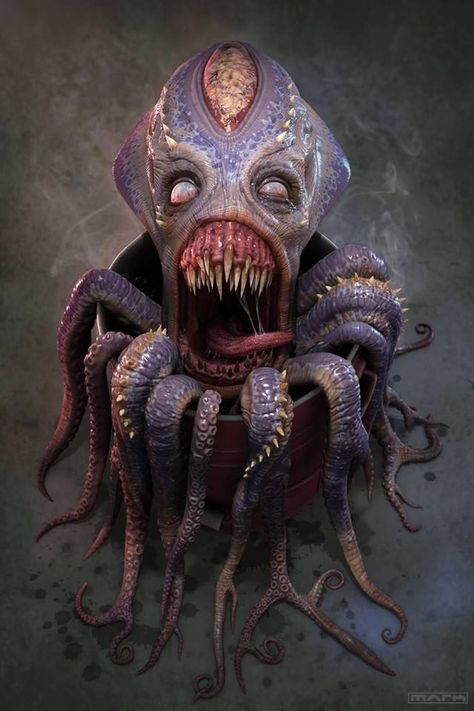 I think it's probably a zombie octopus.. the first I've seen here on pintrest... congratulations. Real Monsters, The Boogeyman, Psy Art, Octopus Tattoo, Digital Art Gallery, Cosmic Horror, Alien Creatures, Creature Feature, Sea Monsters