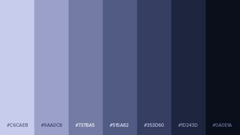 Color Palette For Navy Blue, Blue Black Color Palette, Dark Blue Palette, Dark Blue Color Palette, Gradient Color Palette, Flat Color Palette, Gradient Color Design, Pantone Colour Palettes, Color Design Inspiration