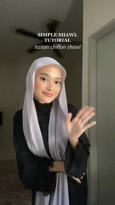 Chiffon Scarf Hijab Tutorial, Shawl Chiffon Tutorial, Chiffon Hijab Style Tutorial, Easy Chiffon Hijab Tutorial, Chiffon Scarf Tutorial Hijab Styles, Chiffon Shawl Hijab Tutorial, Sifon Hijab, Hijab Style Chiffon, Hijab Shawl Style