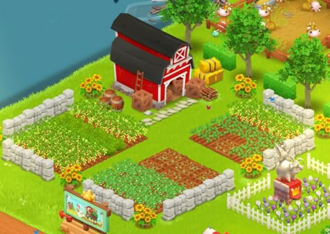 Hay Day design Hay Day Farm Layout Simple, Fattoria Hay Day, Aesthetic Hay Day Farm Design, Hayday Inspo Simple, Hay Day Farm Name Ideas, Best Hay Day Farm Layout, Hayday Farm Design Cute Simple, Hay Day Whole Farm Design, Hayday Cute Farm