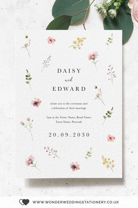 Minimal Floral Wedding Invitations September Wedding Invitations, Minimal Floral Wedding, Floral Wedding Stationery, Wildflower Wedding Invitations, Wedding Invitation Inspiration, Flower Wedding Invitation, Flower Invitation, Invitation Inspiration, Wildflower Wedding