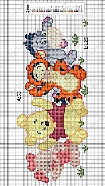 Crochet Patterns Disney, Winnie The Pooh Ideas, Winnie The Pooh Pattern, Embroidery Patterns Cross Stitch, Trendy Crochet Patterns, Disney Cross Stitch Patterns, Baby Cross Stitch Patterns, Ideas Embroidery, New Embroidery