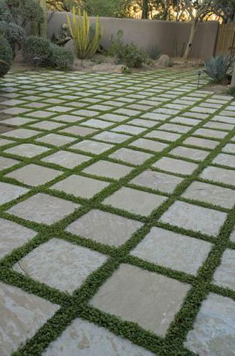 Outdoor Tile w/ Grass instead of Grout Landscaping Tips, Outdoor Tiles, Paver Patio, Small Backyard Landscaping, Outdoor Design, Design Layout, Garden Paths, Yard Landscaping, Walkway