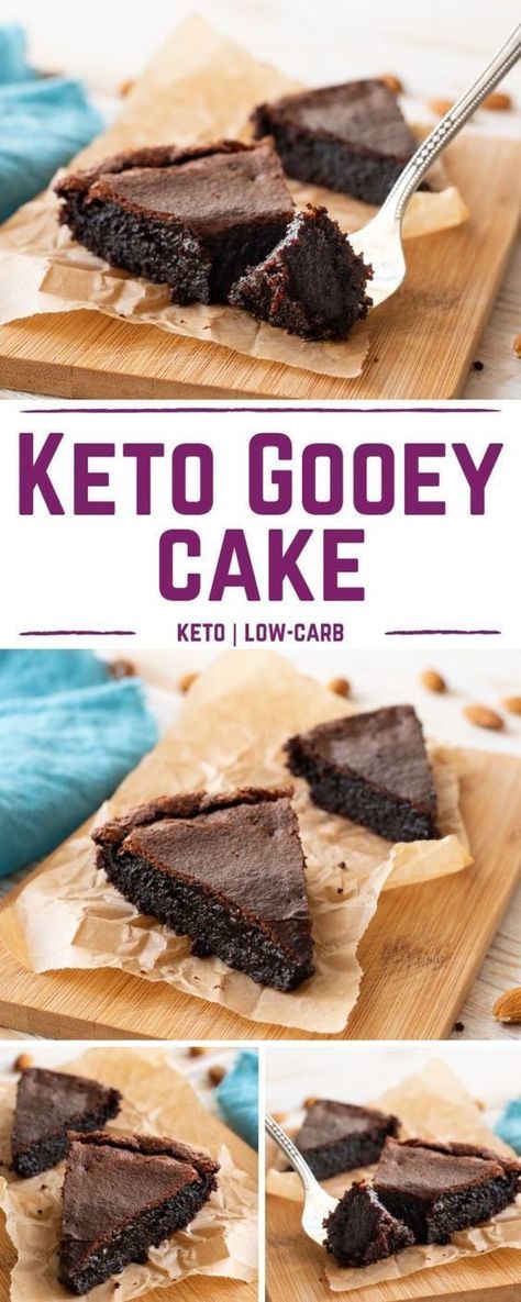 Gooey Chocolate Cake, Glutenfri Baking, Gooey Cake, Keto Cakes, Postre Keto, Keto Treats, Keto Baking, Desserts Keto, Keto Pancakes