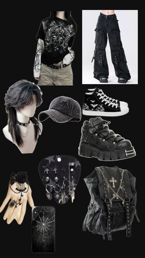 Grunge Emo Outfits, Goth Outfit Inspo, Emo Outfit, Stray Kids Outfits, Under Your Spell, Aesthetic Grunge Outfit, Alt Style, Emo Outfits, Estilo Hip Hop