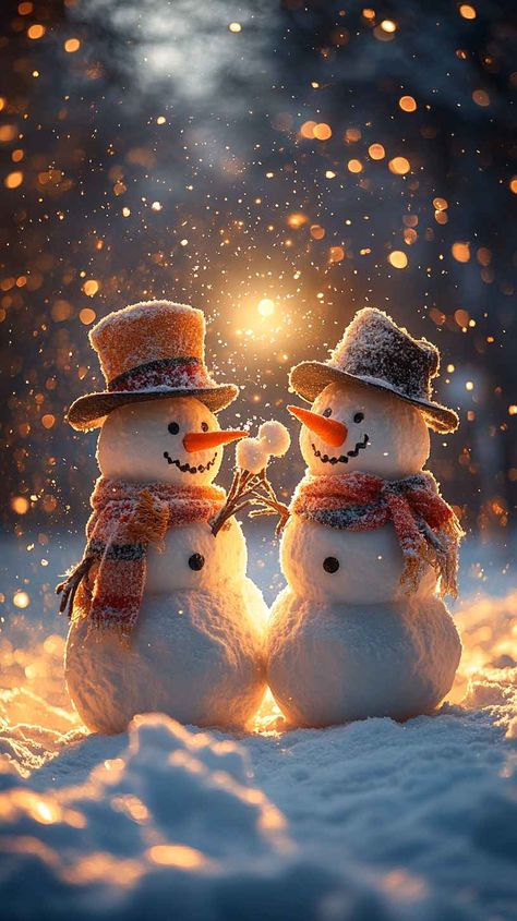 Romantic Snowman Couple 8K Mobile Wallpaper: Winter Wonderland iPhone Background Winter Wallpaper Iphone, Winter Snow Wallpaper, Christmas Screen Savers, Winter Wonderland Wallpaper, Gnome Wallpaper, Wonderland Wallpaper, Snowman Wallpaper, Wallpaper Unique, Snow Wallpaper