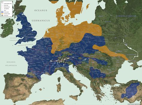 European Tribes, Map Of Europe, Germanic Tribes, Empire Romain, Celtic Culture, The Roman Empire, Ancient Maps, Europe Map, Old Maps