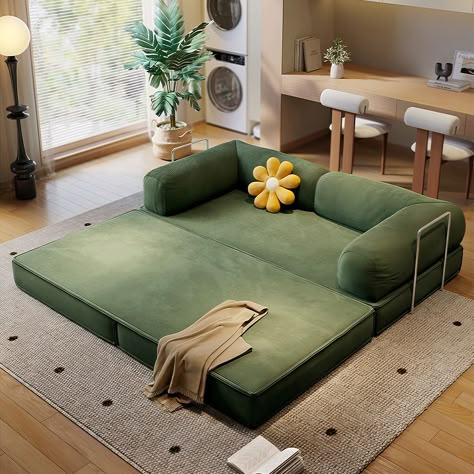 Hernest | Modern Recliner Relax Folding Sofa Bed Single Balcony Lazy Modern Comfortable Sleeper Design Modular Room Furniture Guest Living Room, Lounge Zone, Curvy Sofa, Floor Seating Living Room, Luxurious Lounge, Upholstered Sofa Bed, Modular Sofa Bed, Deep Seat Sofa, Comfortable Sofa Bed