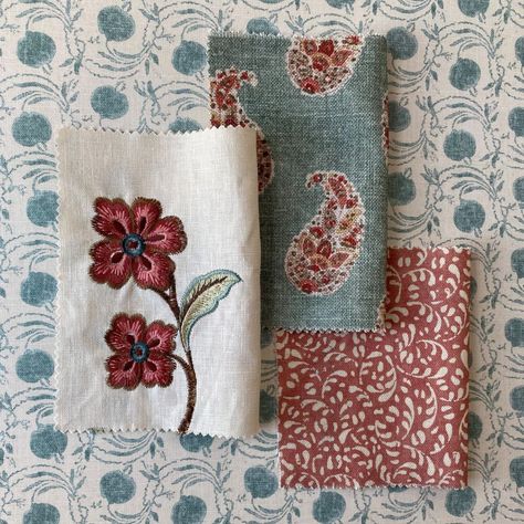 GP & J Baker | Our timeless new House Small Prints and Caspian collections have been designed to combine beautifully to create stylish, layered… | Instagram Gp & J Baker Fabric, Small Print Wallpaper, Fabric Board, Color Plan, Guest Bedroom Decor, Seed Pod, Jewelry Box Diy, Fabric Combinations, Soft Red