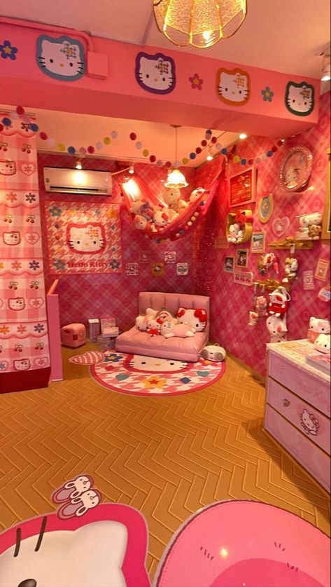 Rooms Hello Kitty, Room Ideas Hello Kitty, Sanrio Room Decor, Hello Kitty Room, Sanrio Room, Kitty Room, Hello Kitty Room Decor, 헬로키티 배경화면, Hello Kitty Bedroom