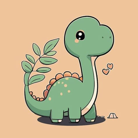 Dinasour Cute Drawings, Cute Dinosaur Drawing Kawaii, Cute Kawaii Dinosaur, Long Neck Dinosaur Drawing Cute, Cute Drawings Dinosaur, Cute Dinosaur Pictures, Cute Dinosaur Drawing Easy, Dinosaur Cute Drawing, Good Dinosaur Drawing