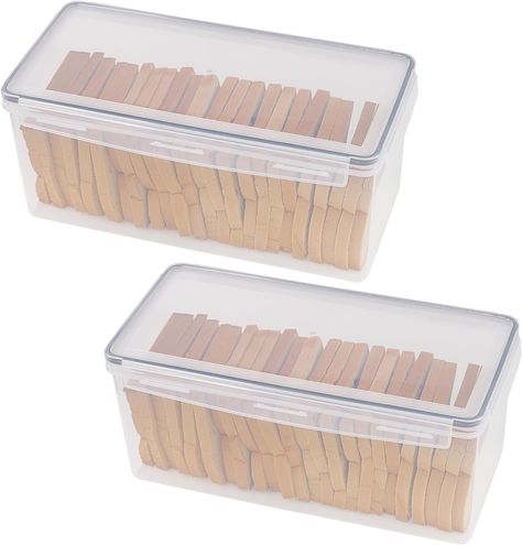 2 Pack Bread Box, Plastic Bread Container, Large Sandwich Holder, Bread Storage Container for Kitchen Counter, Bread Keeper with Airtight Lid, Bread... Sandwich Holder, Bread Keeper, Bread Holder, Bread Container, Bread Storage, Bread Bin, Bread Boxes, Bread Box, Premium Food