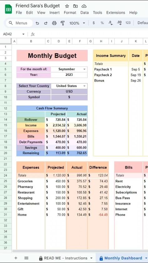 Track your monthly expenses in just a few clicks using our handy Google Sheets tool! This comprehensive spreadsheet allows you to easily categorize and analyze your spending habits, helping you stay on top of your finances. Say goodbye to manual record-keeping with this user-friendly solution that saves time and money. Start tracking today and take control of your financial Monthly Budget Excel, Notion Template Free, Personal Budget Planner, Google Sheets Templates, Faire Son Budget, Team Template, Excel Budget Spreadsheet, Budget Spreadsheet Template, Budget Template Free