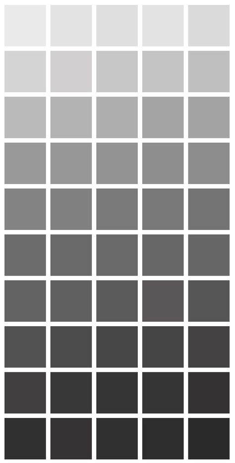 Fifty shades of gray — what’s all the excitement about? The human eye can actually distinguish between 500 shades of gray! Different Shades Of Grey Bedroom, Different Shades Of Gray Wallpaper, Different Shades Of Grey App Icons, Black Shades Colour Palettes, Steel Blue Wallpaper Iphone, Grey Shades Of Paint, Gray Shades Of Paint, Black And Gray Color Palette, Shades Of Black Color Palette