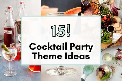 A great party theme can turn a night with friends into an event that’s creative, fun, and entertaining. These Theme Ideas for Cocktail Parties will fill you with inspiration before throwing your next party! Drink Themed Party, Drink Theme Ideas, Theme Cocktail Party Ideas, Cocktail Party Centerpiece Ideas, Drink Party Themes, Cocktail Night Theme Ideas, Progressive Cocktail Party Ideas, Everyone Brings A Drink Party, Cocktail Night Theme