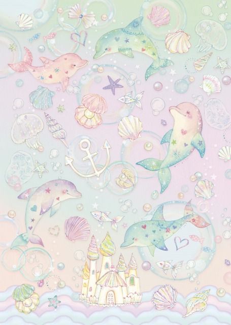 Sea Animals, Dolphins, Pastel, Animals, Pink, Blue