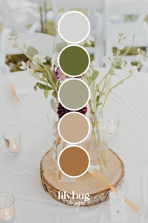 Green Brown Natural Colour Palette | Nature color palette, Brown color palette, Green colour palette Brown And Green Wedding Theme, Green And Brown Wedding Theme, Colour Palette Nature, Color Palette Brown, Natural Colour Palette, Boho Styl, Color Schemes Colour Palettes, Wedding Moodboard, Nature Color Palette