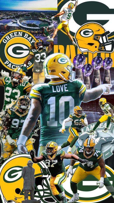 Created this as my husbands wallpaper then added my picture at the end 🩷 Green Bay Packers Art, Packers Wallpaper, Green Bay Packers Funny, Packers Funny, Green Bay Packers Wallpaper, Green Bay Packers Aaron Rodgers, Green Packers, Collage Football, Nfl Football Pictures