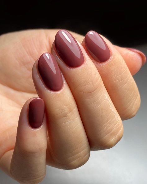 Fall Nails Nail Color Mauve Shades, Nail Autumn Colors, Work Nails Professional Spring, Nail Colours On Dark Skin, Mushroom Colour Nails, Autumnal Nail Colours, Autumn 23 Nails, Autumn Nails Plain Colour, Muted Autumn Nails