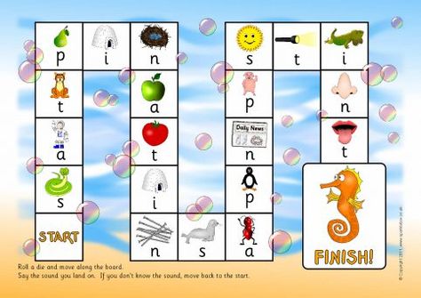 SATPIN Phonics Board Game (SB6940) - SparkleBox Jolly Phonics Phase 1, Satpin Activities, Satpin Phonics, Jolly Phonics Printable, Phonics Board Games, Phase 2 Phonics, Jolly Phonics Activities, Educational Activities For Toddlers, Synthetic Phonics