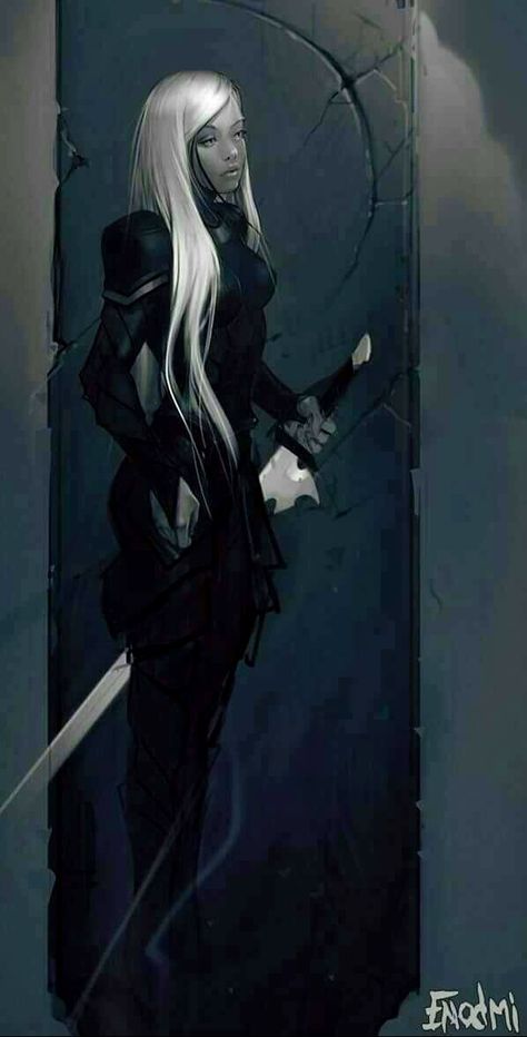 Moon Elf Rogue, Female Drow Art, Half Drow Female, Drow Fighter, Dark Elf Female, Female Drow, Drow Female, Claymore Anime, Mroczny Elf