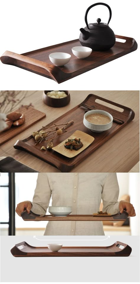 Incorporate warmth and character into your interior with a distinctive wooden tray, designed to be as versatile as it is charming. Tray Serving Ideas, Wooden Platters Serving Trays, Food Tray Design, Wooden Tray Decoration Ideas, Tray Design Ideas, Wooden Tray Ideas, Wooden Food Tray, Wood Tray Decor, Wooden Tray Decor