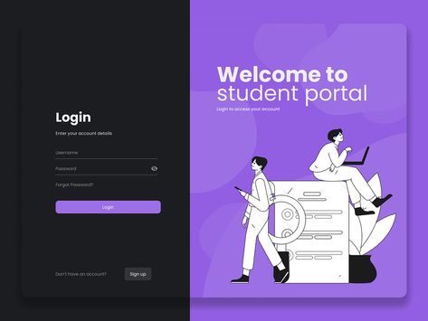 Student Portal Login UI by SaulDesign on Dribbble Student Portal Web Design, Login Design Website, Library Management System Ui Design, Login Page Ui Design, Login Page Design Website, Login Ui Design, Login Ui, Login Web, Web Design School