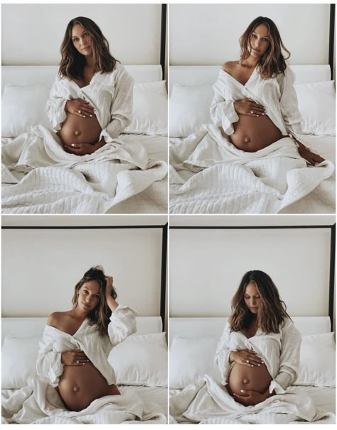 Maternity Bed Photoshoot, Pregnancy Bed Photos, Maternity Pictures Bedroom, Maternity Shoot Home Ideas, Maternity Pictures On Bed, Maternity Photos Bedroom, Pictures To Take While Pregnant, Maternity Shoot In Bed, First Trimester Pregnancy Photos