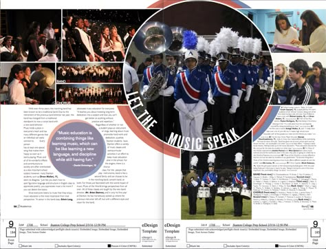 Band Page. #yearbook #layout #design #yearbooktheme #bandpage #yearbookpage Yearbook Design Layout, Magazine Page Design, Yearbook Template, Yearbook Class, Yearbook Spreads, Yearbook Layouts, Yearbook Pages, Yearbook Covers, Powerpoint Slide Designs