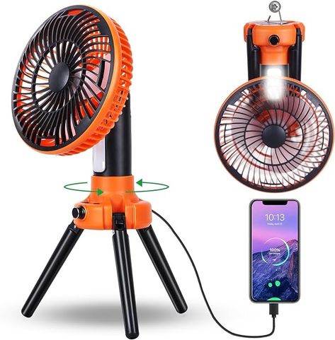 Amazon.com: TDLOL Camping Fan Battery Operated Fan with LED Lantern, 270°Oscillating Portable Fan Battery Powered Fan Rechargeable Camping Fan, Personal Desk Fan Tent Fan Outdoor Fan with Hanging Hook : Sports & Outdoors Battery Fan, Tent Fan, Kids Routine, Kids Routine Chart, Camping Fan, Portable Fans, Routine Chart, Outdoor Fan, Emergency Power