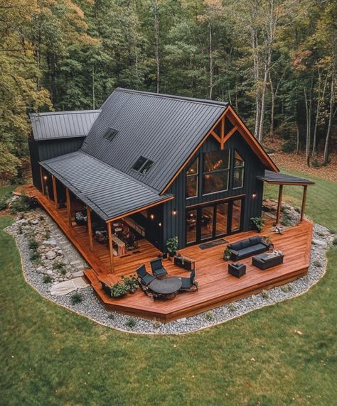 Dream Barndominium, Barn House Design, Small Cottage Homes, Barn Style House Plans, Dream Life House, Barn Style House, A Frame House, Tiny House Cabin, Cabins And Cottages