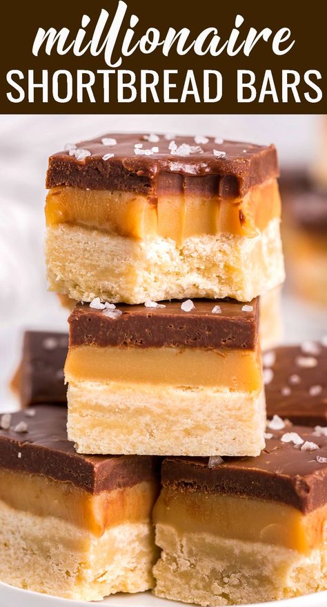 Millionaire Shortbread Brownies, Salted Caramel Shortbread Bars, Shortbread Desserts, Millionaire Shortbread Recipe, Millionaire Bars, Caramel Shortbread, Millionaire Shortbread, Shortbread Recipe, Shortbread Bars